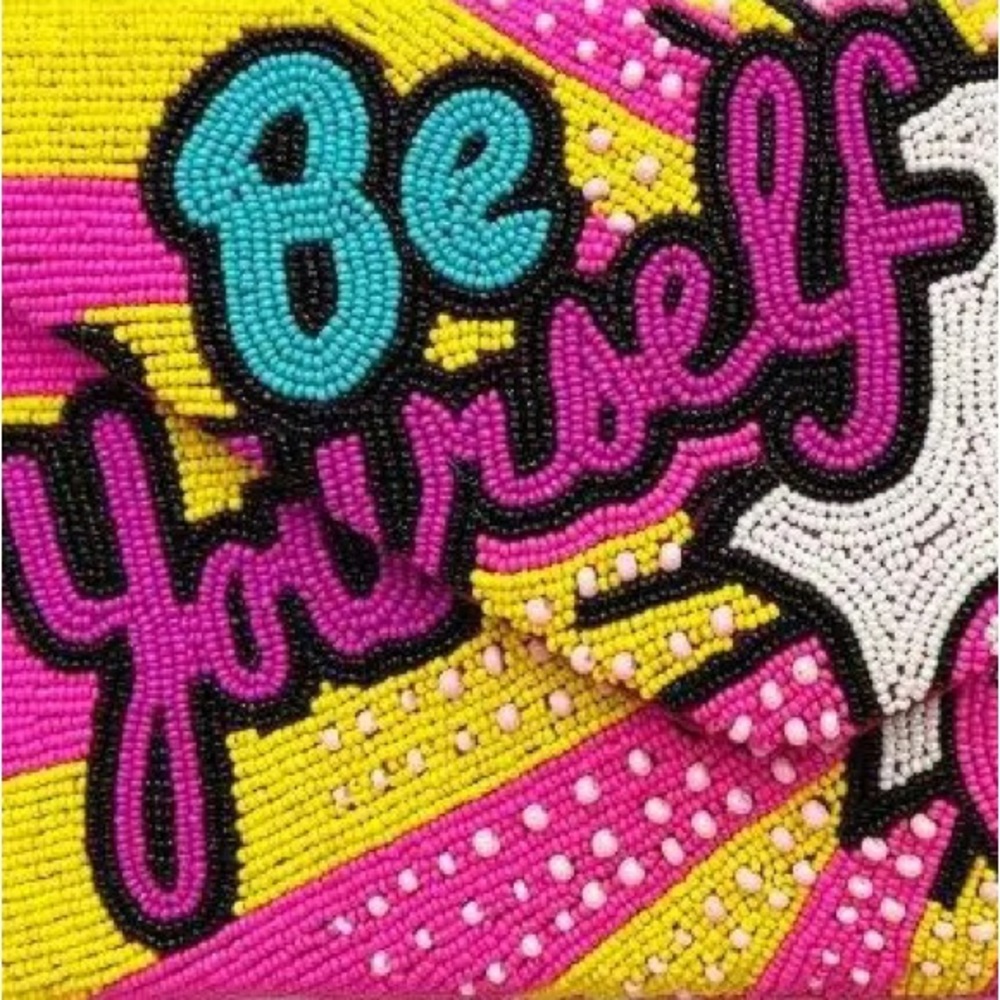 Be Yourself Beaded Intricate Hand Crafted High Quality Beaded Crossbody Clutch - Picture 1 of 13